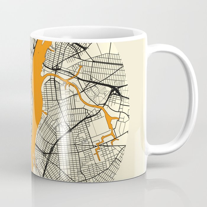 New York Map Moon Coffee Mug