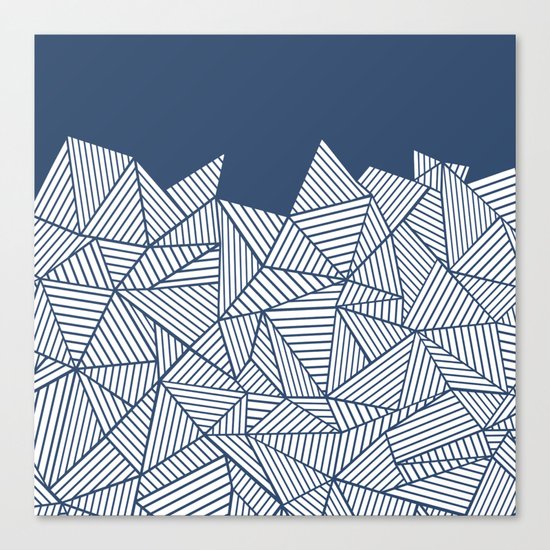 Abstract Mountain Navy Canvas Print