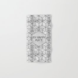 GRAPHIC ART SILVER My happy place | hearts Hand & Bath Towel