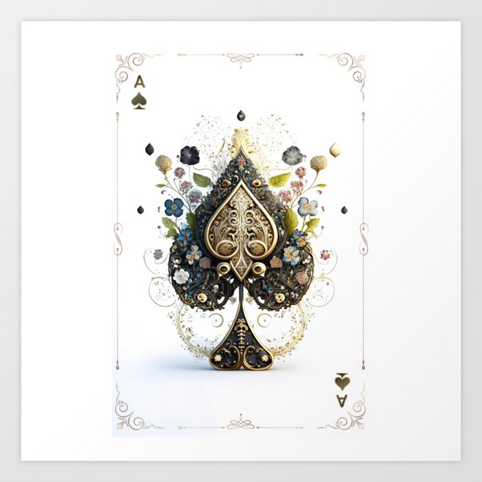 Human Herbarium Ace of spades Art Print