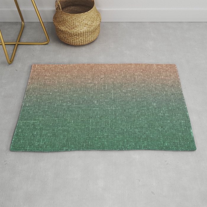 forest green sunset ombre architectural glass texture look gradient Rug