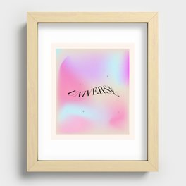 universe gradient psychedelic vintage abstract aura art Recessed Framed Print