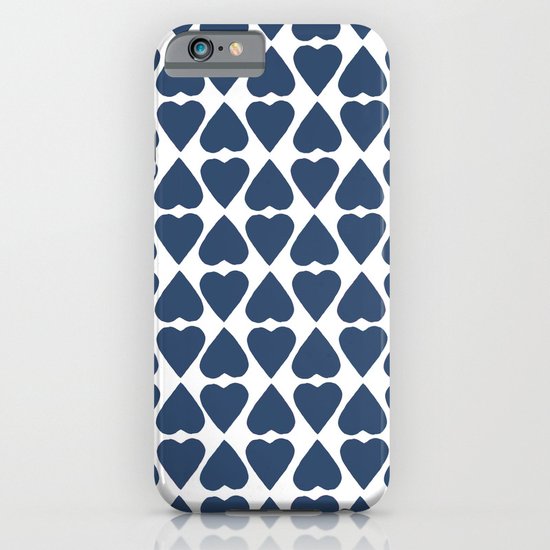 Diamond Hearts Repeat Navy iPhone & iPod Case