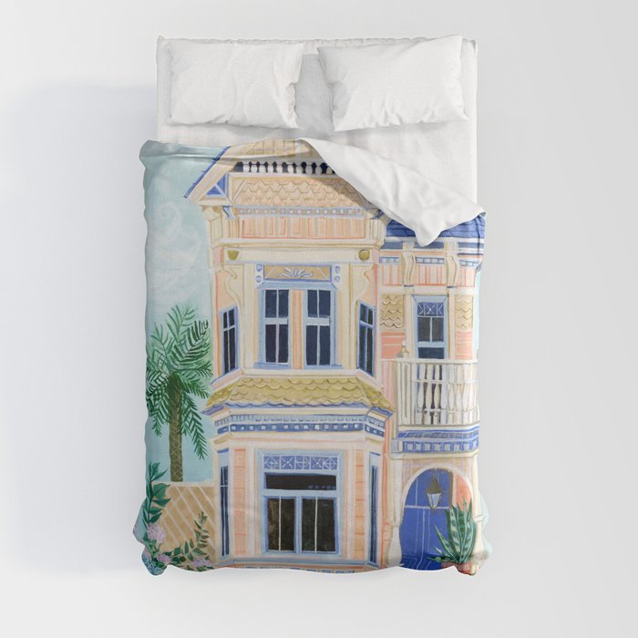 Little Victorian House Duvet Cover