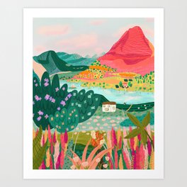 New Day (Pink Mountain)  Art Print