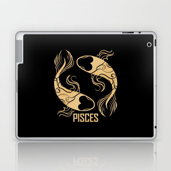 Pisces Symbol Birthday Zodiac Pisces Laptop & iPad Skin