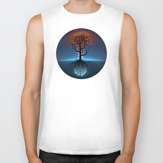 Tree, Candles, and the Moon Biker Tank