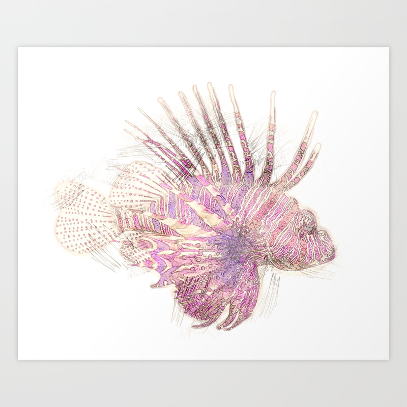 Lets Draw A Lionfish Art Print By Carinahallgren Society6 Free download and use them in in your design related work. society6