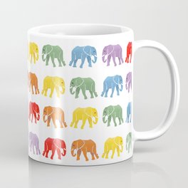rainbow elephant parade pattern Coffee Mug
