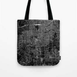 Edmonton Black Map Tote Bag