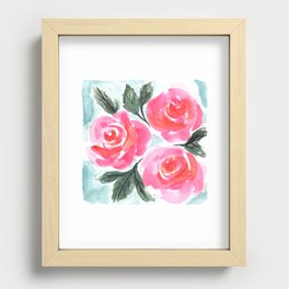 Farmhouse and Shabby Chic Rose Bouquet Chintz Rose Florals American Country English Recessed Framed Print