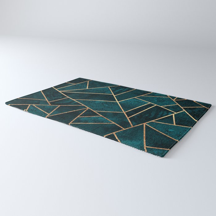 Deep Teal Stone Rug by elisabethfredriksson | Society6