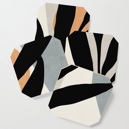 MINIMAL ART - TROPICAL LEAF 01 Coaster | Midcentury, Tendencia, Escandinavo, Painting, Clean, Folha, Jungle, Natureza, Arte, Tropical 