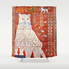 Q'ashqai Snow Leopard Persian Animal Rug Print Shower Curtain