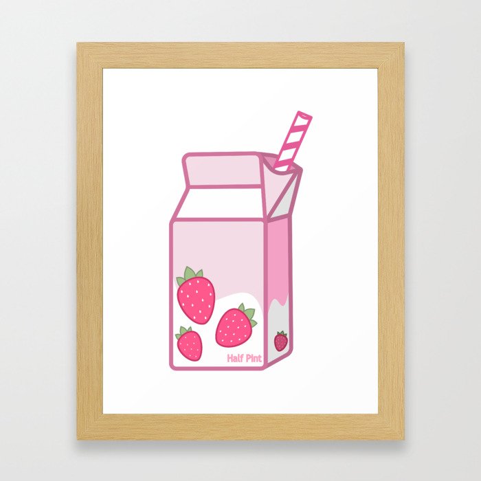 Strawberry Milk Framed Art Print
