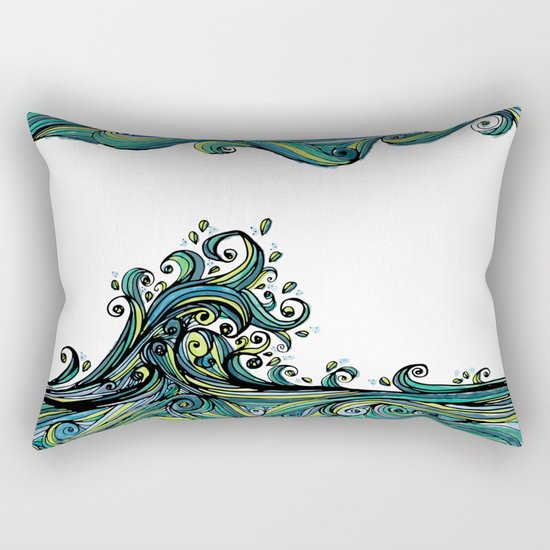 Crashing Wave Tangle Rectangular Pillow