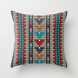 Stitched colorful aztec motif pattern Throw Pillow