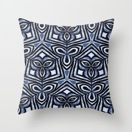 Kaleidoscope 3 blue Throw Pillow