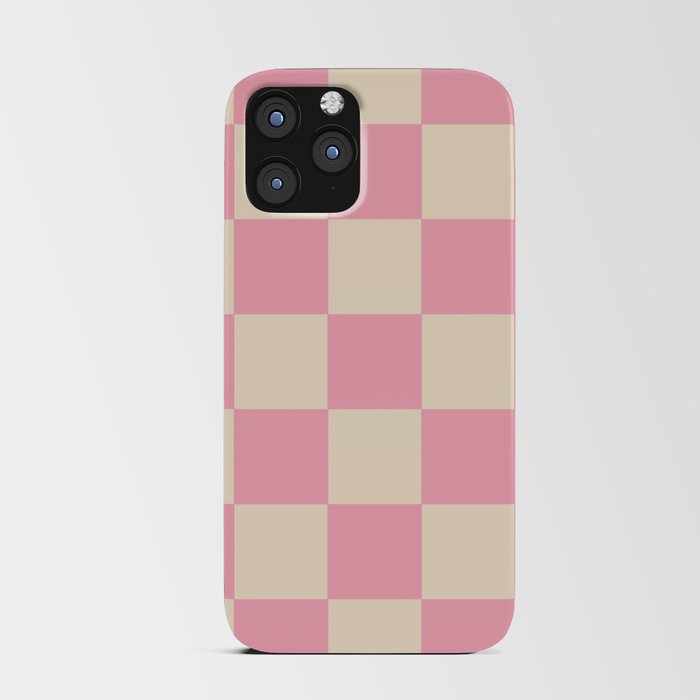 Pink Blush Checkerboard iPhone Card Case