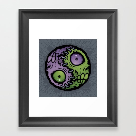 Zombie Yin-Yang Framed Art Print