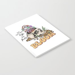 Skull with mushrooms and plants quote Notebook