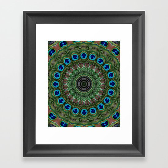 Peacock Abstract Framed Art Print