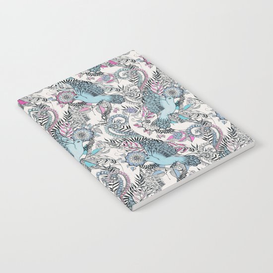 Flight of Fancy - pink, teal, cream Notebook