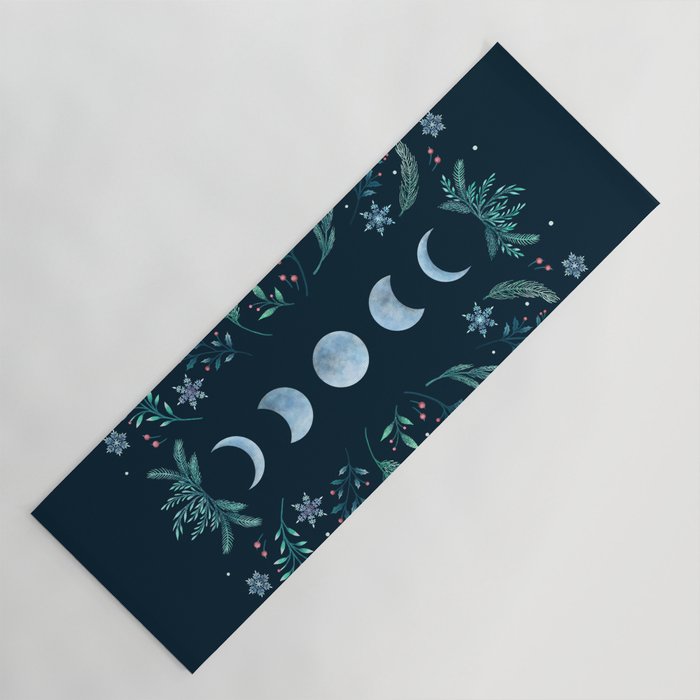 Moonlight Garden - Teal Snow Yoga Mat