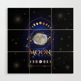 Witch Hands holding the full moon performing a magic healing ritual	 Wood Wall Art