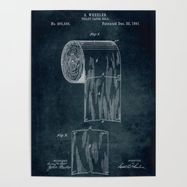 1891 - Toilet paper roll patent art Poster