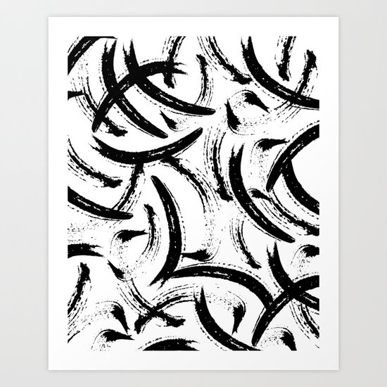 Isobel - Black and white minimal modern urban city brooklyn abstract painting art design hipster Art Print