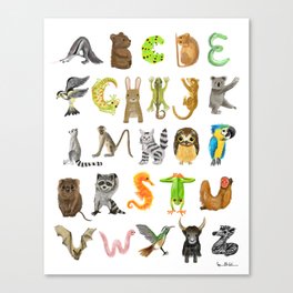 animal alphabet Canvas Print