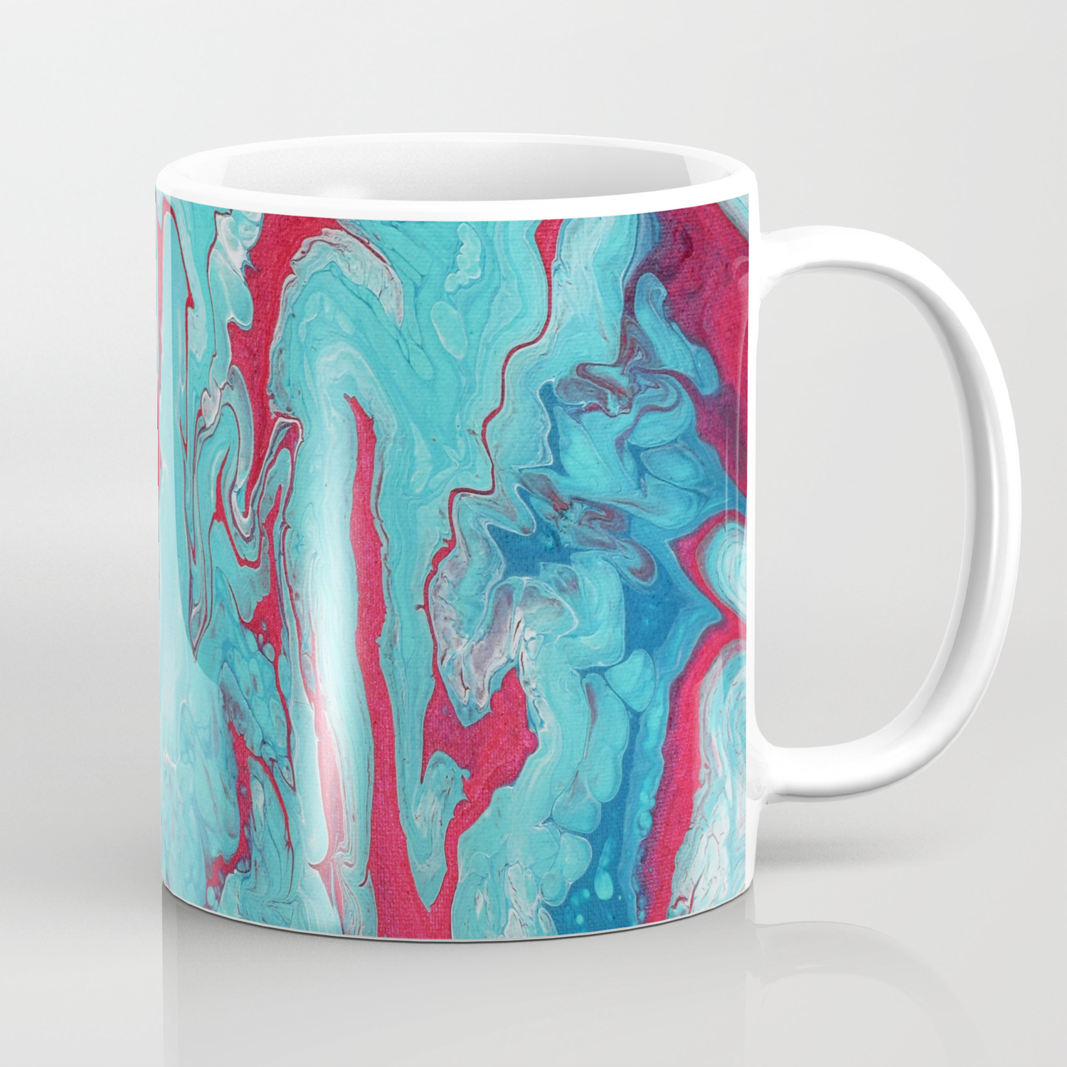 Coral Garden Acrylic Pour Painting Coffee Mug By Bethanyjoydesign
