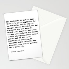 She was beautiful - Fitzgerald quote Stationery Card