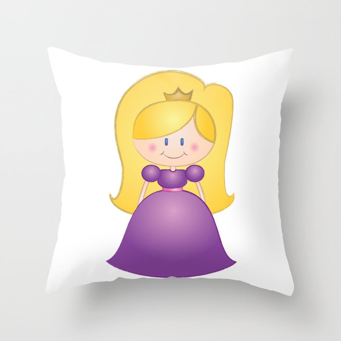 Gorgeous vector cute princess Throw Pillow