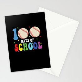 Days Of School 100th Day 100 Baseball Softball Stationery Card