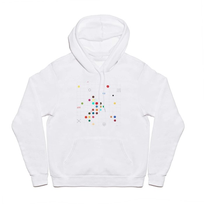 Confetti. Abstract geometric colorful grid colored pencil whimsical original drawing of colorful polka dots. Hoody