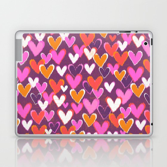Ikat Hearts 2 Laptop & iPad Skin