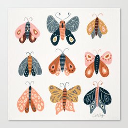 Moth Specimens – Yellow Canvas Print
