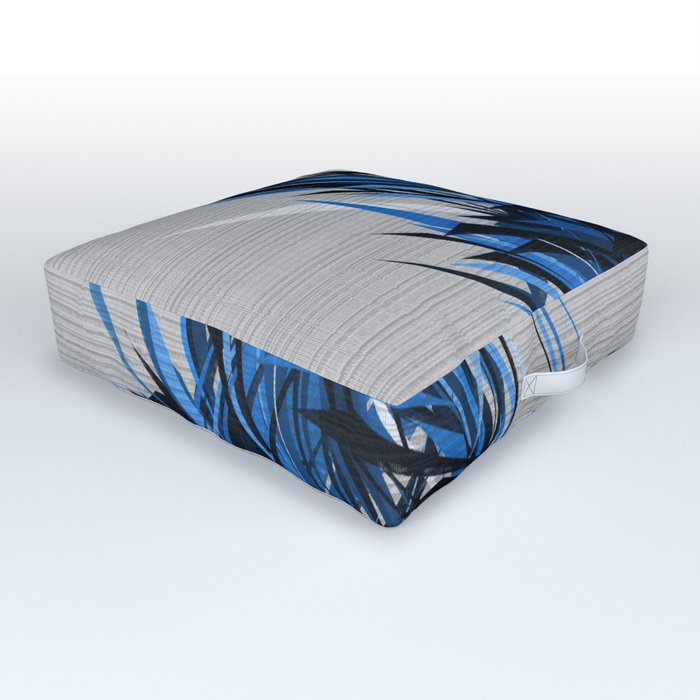 Blue Black and Grey Scratchy Background. Outdoor Floor Cushion