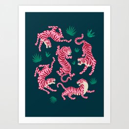 Night Race: Pink Tiger Edition Art Print
