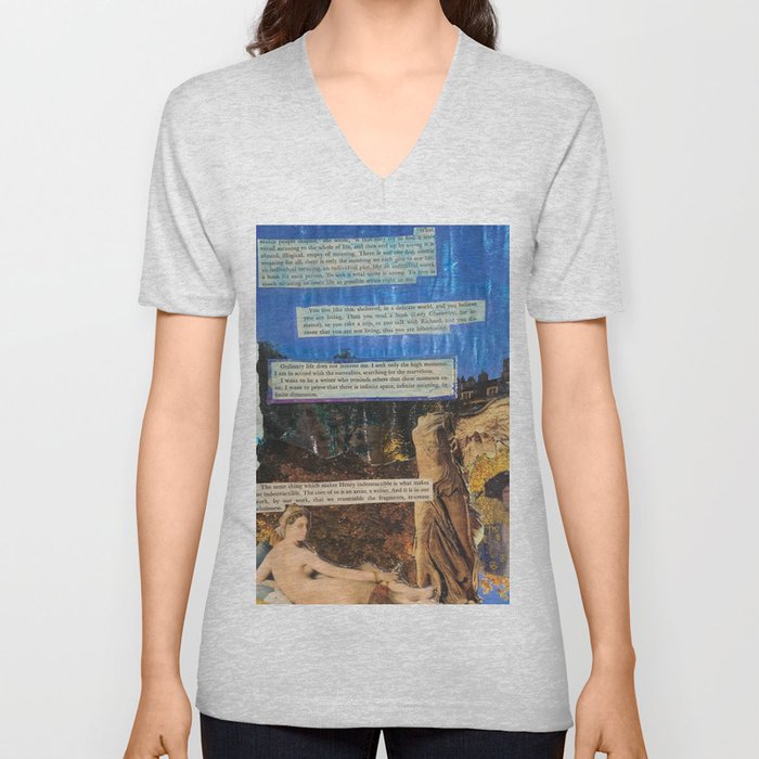 "Ordinary life does not interest me" Surrealist Collage V Neck T Shirt