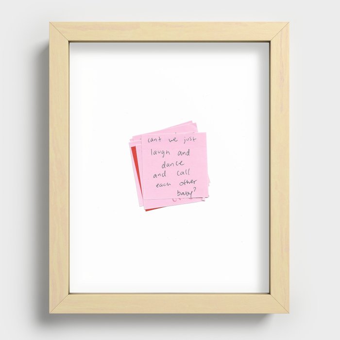 Can't We Just Recessed Framed Print