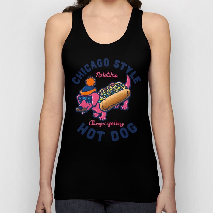 Da Chicago Dog With Text Tank Top