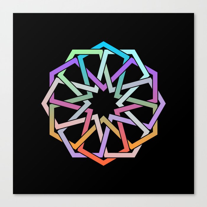 Geometric Art - Hexagon Rose Canvas Print