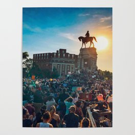 Black Lives Matter Protest at Lee Monument June 2020 Richmond Virginia Poster