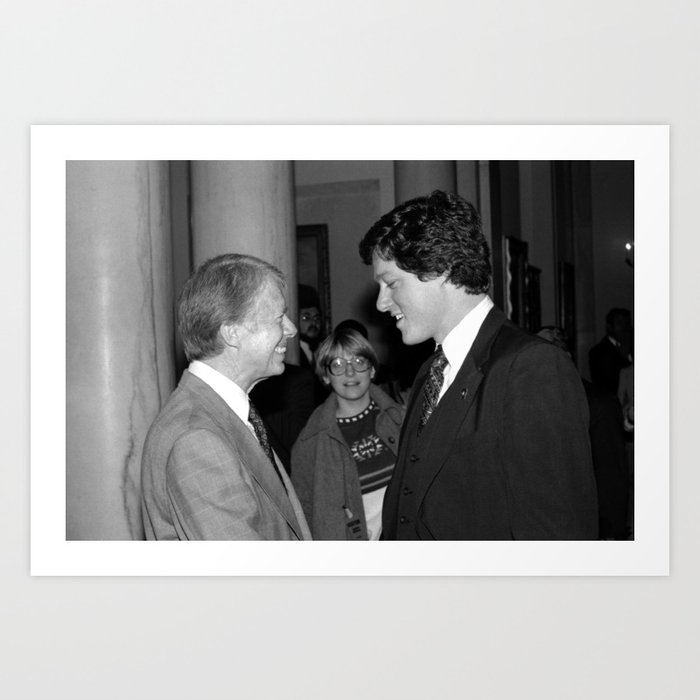 Jimmy Carter and Bill Clinton - White House - 1978 Art Print