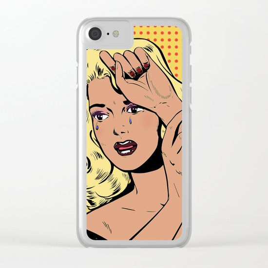 Girl cry tears Clear iPhone Case