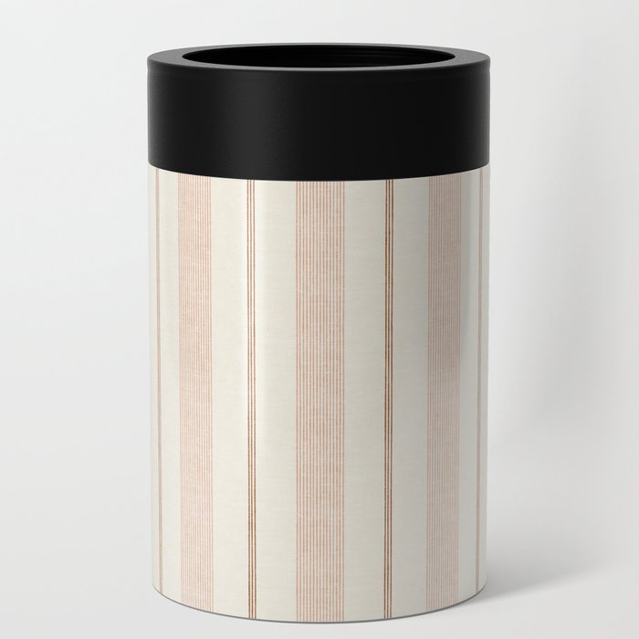 ivy stripes - cream, rust and terracotta Can Cooler