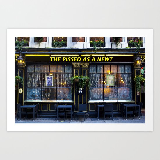 The Pissed as a Newt Pub Art Print